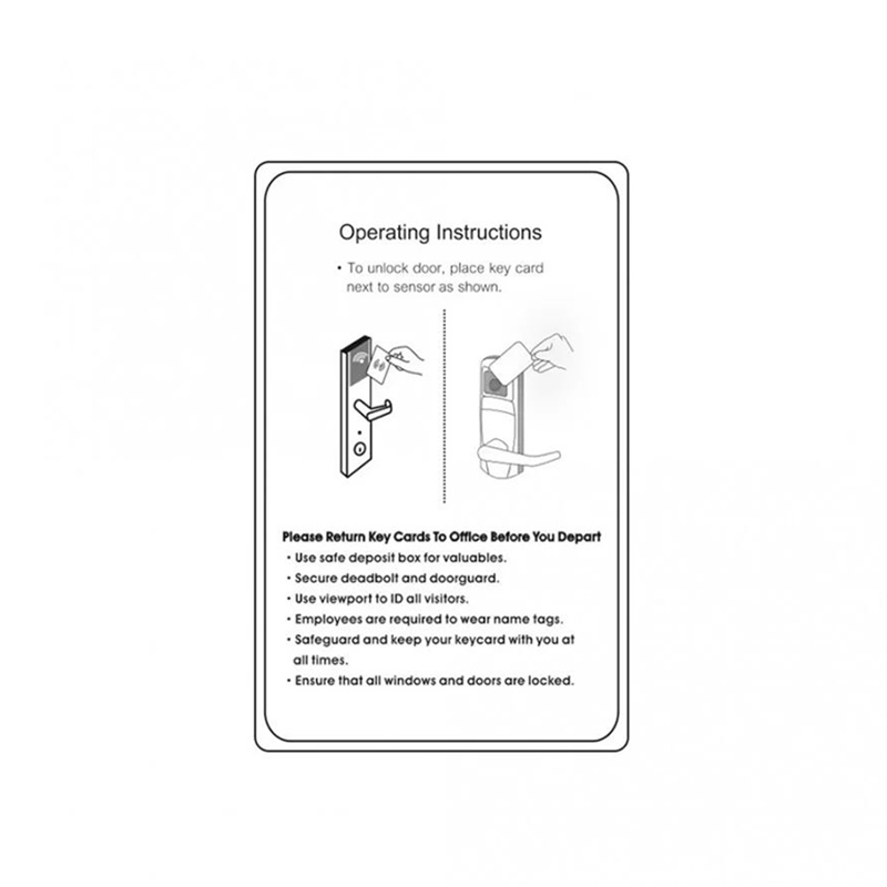 Reverso personalizado de tarjeta hotelera